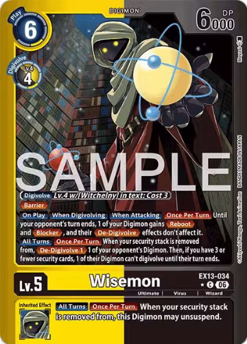 Wisemon (Limited Foil) (EX13-034 C), Chivalrous XIII — Digimon card price