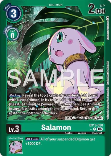 Salamon (Limited Foil) (EX13-038 C), Chivalrous XIII — Digimon card price