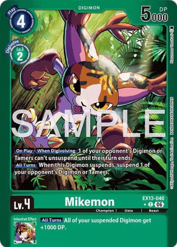Mikemon (Limited Foil) (EX13-040 C), Chivalrous XIII — Digimon card price
