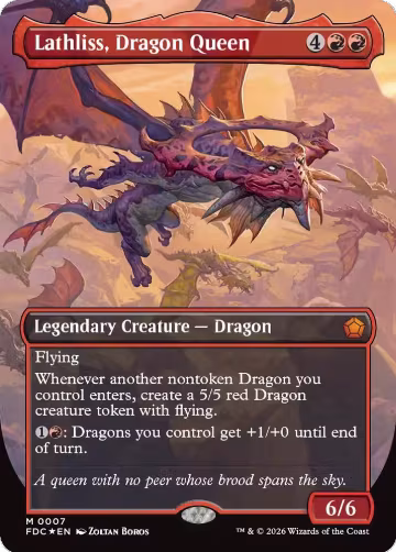 Lathliss, Dragon Queen (Borderless) (7), Commander: Foundations — Magic card price