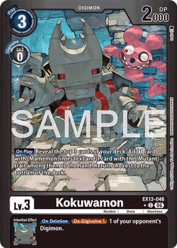 Kokuwamon (Limited Foil) (EX13-046 C), Chivalrous XIII — Digimon card price