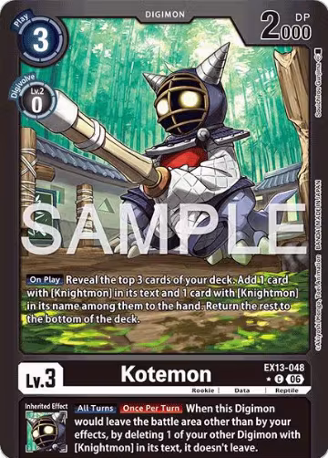 Kotemon (Limited Foil) (EX13-048 C), Chivalrous XIII — Digimon card price
