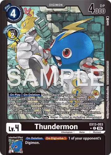 Thundermon (Limited Foil) (EX13-053 C), Chivalrous XIII — Digimon card price