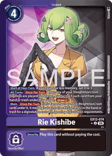 Rie Kishibe (Alternate Art) (EX13-074 U), Chivalrous XIII — Digimon card price