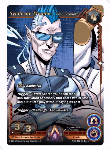 Syndicate Member, Tech Overlord (AC8-015 (E)), Nexus of Power — Alpha Clash card price