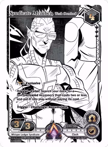 Syndicate Member, Tech Overlord (Ink) (AC8-015 (E)), Nexus of Power — Alpha Clash card price