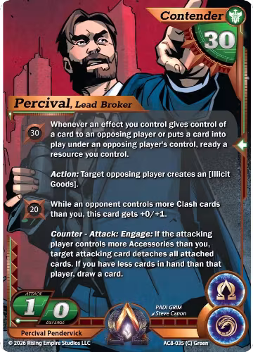Percival Pendervick, Lead Broker (AC8-035 (C)), Nexus of Power — Alpha Clash card price