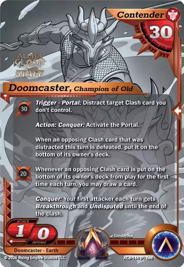 Doomcaster, Champion of Old (Staff P) (AC8-144 (P)), Nexus of Power — Alpha Clash card price