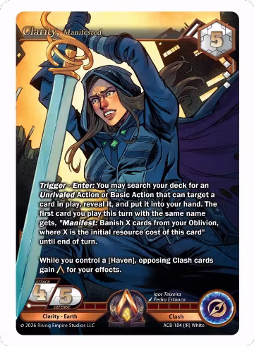 Clarity, Manifested (IR) (AC8-184 (IR)), Nexus of Power — Alpha Clash card price