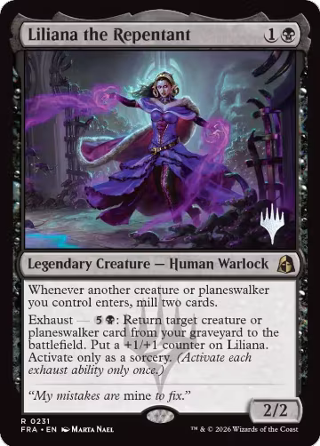 Liliana the Repentant (231), Promo Pack: Reality Fracture — Magic card price