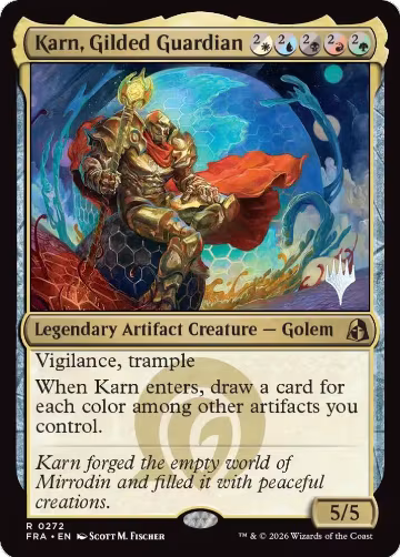 Karn, Gilded Guardian (272), Promo Pack: Reality Fracture — Magic card price