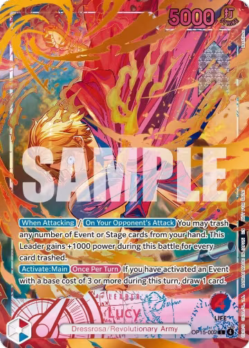 Lucy (Flame-Flame Fruit Coliseum) (OP15-002), One Piece Promotion Cards — One Piece card price