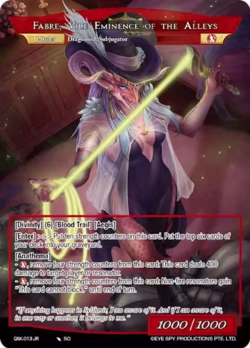 Elitist Dragonoid Matriarch, Fabre // Fabre, Vile Eminence of the Alleys (QSK-013 JR), The Quest of the Seven Keys — Force of Will card price