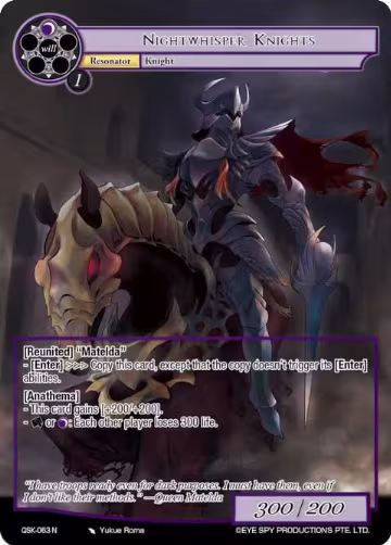 Nightwhisper Knights (QSK-063 N), The Quest of the Seven Keys — Force of Will card price