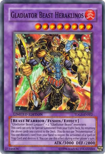 Gladiator Beast Heraklinos (TDGS-ENSE2), The Duelist Genesis — Yu-Gi-Oh! card price