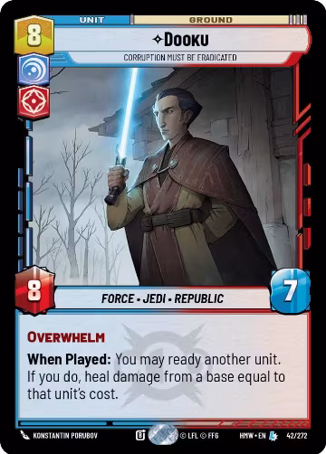 Dooku - Corruption Must Be Eradicated (42/272), Homeworlds — Star Wars card price