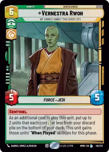 Vernestra Rwoh - We Should Handle This Ourselves (48/272), Homeworlds — Star Wars card price