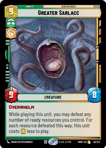 Greater Sarlacc (49/272), Homeworlds — Star Wars card price