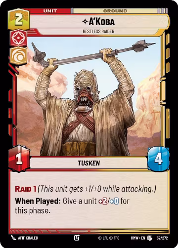 A'Koba - Restless Raider (52/272), Homeworlds — Star Wars card price