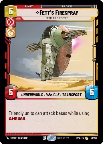 Fett's Firespray - Settling the Score (53/272), Homeworlds — Star Wars card price