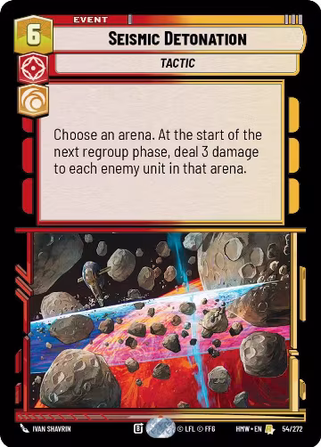 Seismic Detonation (54/272), Homeworlds — Star Wars card price
