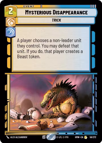 Mysterious Disappearance (58/272), Homeworlds — Star Wars card price