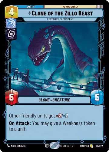 Clone of the Zillo Beast - Emperor's Experiment (65/272), Homeworlds — Star Wars card price