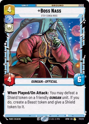 Boss Nass - Otoh Gunga Boss (77/272), Homeworlds — Star Wars card price