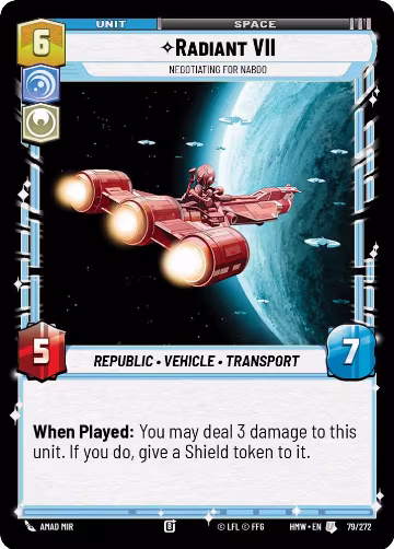 Radiant VII - Negotiating for Naboo (79/272), Homeworlds — Star Wars card price