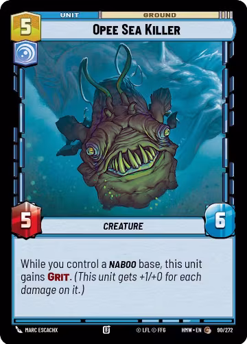 Opee Sea Killer (90/272), Homeworlds — Star Wars card price
