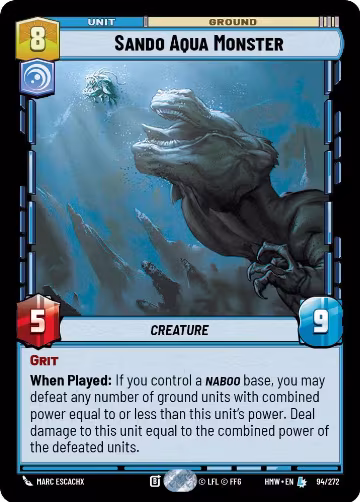 Sando Aqua Monster (94/272), Homeworlds — Star Wars card price