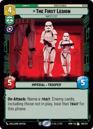 The First Legion - Vader's Fist (108/272), Homeworlds — Star Wars card price