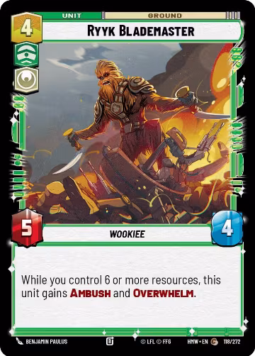 Ryyk Blademaster (118/272), Homeworlds — Star Wars card price