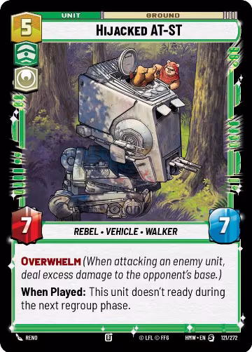 Hijacked AT-ST (121/272), Homeworlds — Star Wars card price