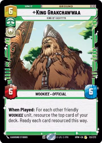 King Grakchawwaa - King of Kashyyyk (123/272), Homeworlds — Star Wars card price