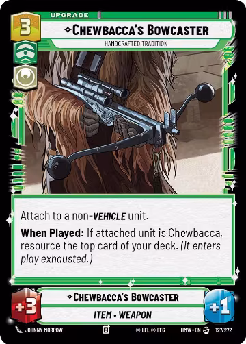Chewbacca's Bowcaster - Handcrafted Tradition (127/272), Homeworlds — Star Wars card price
