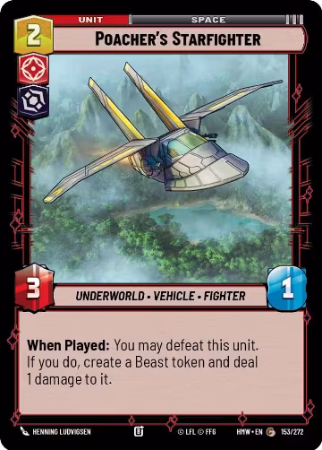 Poacher's Starfighter (153/272), Homeworlds — Star Wars card price