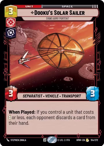 Dooku's Solar Sailer - Droid Army Portent (154/272), Homeworlds — Star Wars card price