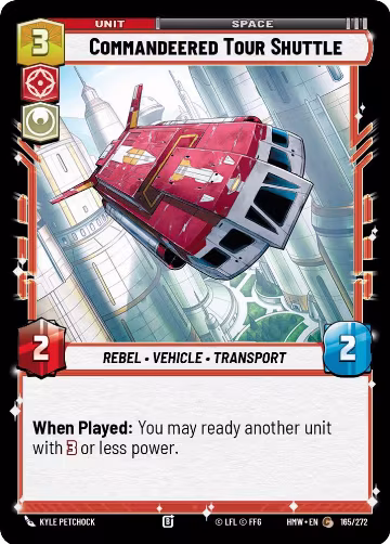 Commandeered Tour Shuttle (165/272), Homeworlds — Star Wars card price