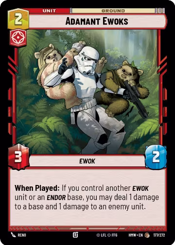 Adamant Ewoks (177/272), Homeworlds — Star Wars card price
