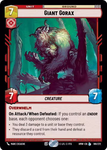Giant Gorax (188/272), Homeworlds — Star Wars card price