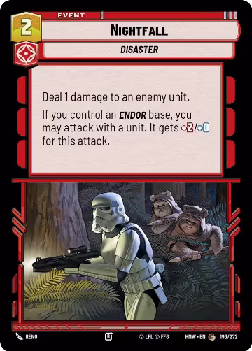 Nightfall (193/272), Homeworlds — Star Wars card price