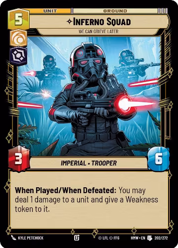 Inferno Squad - We Can Grieve Later (202/272), Homeworlds — Star Wars card price