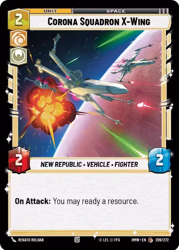 Corona Squadron X-Wing (209/272), Homeworlds — Star Wars card price
