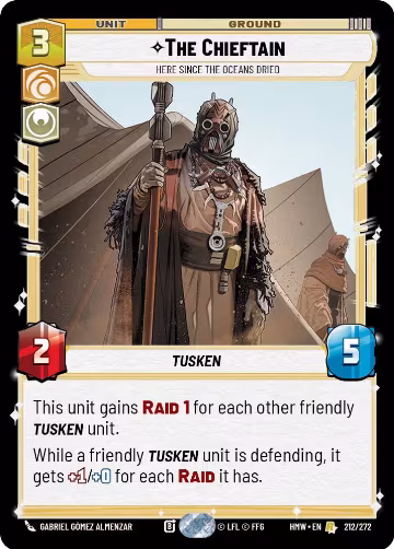 The Chieftain - Here Since the Oceans Dried (212/272), Homeworlds — Star Wars card price