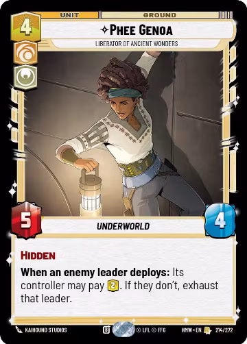 Phee Genoa - Liberator of Ancient Wonders (214/272), Homeworlds — Star Wars card price