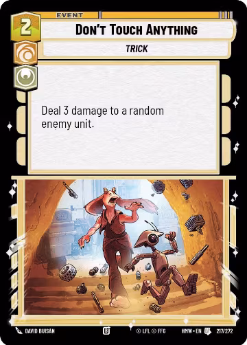 Don't Touch Anything (217/272), Homeworlds — Star Wars card price