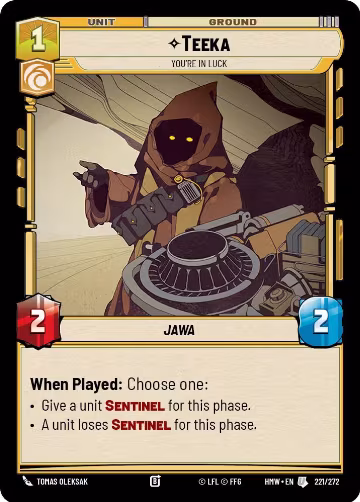 Teeka - You're in Luck (221/272), Homeworlds — Star Wars card price