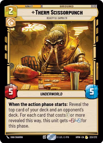 Therm Scissorpunch - Boastful Gambler (223/272), Homeworlds — Star Wars card price