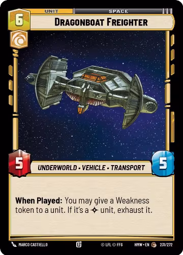 Dragonboat Freighter (231/272), Homeworlds — Star Wars card price